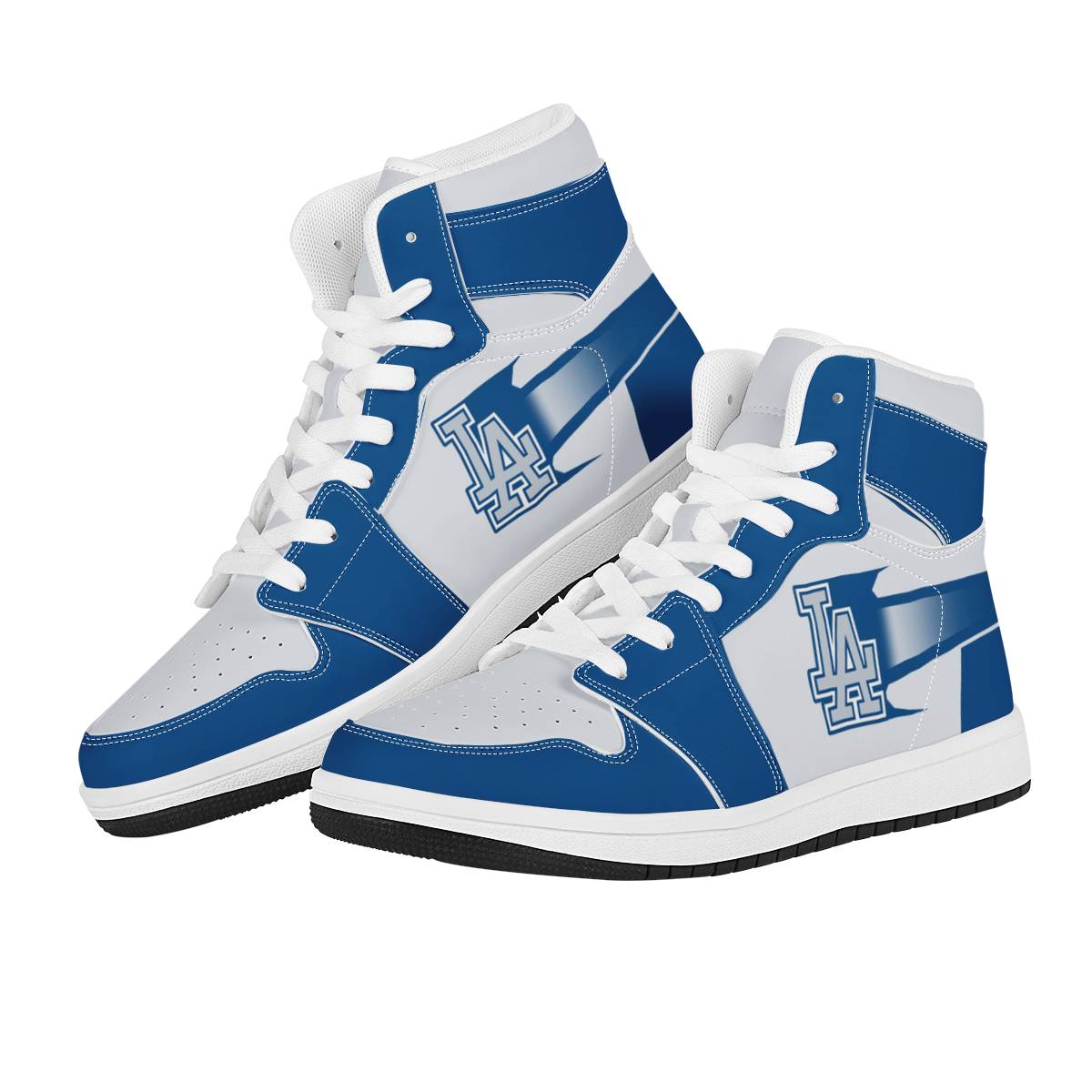 Women's Los Angeles Dodgers High Top Leather AJ1 Sneakers 003